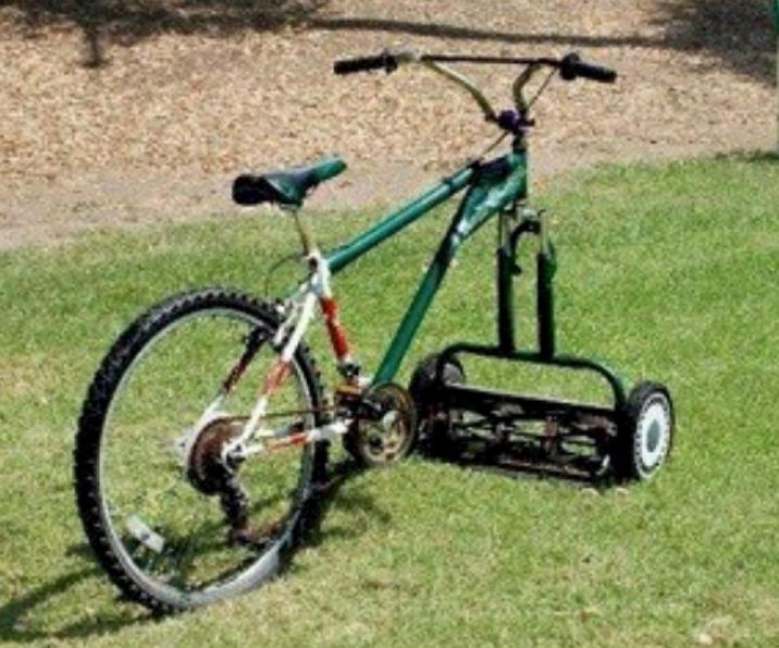 mowingmachineusingbicycle